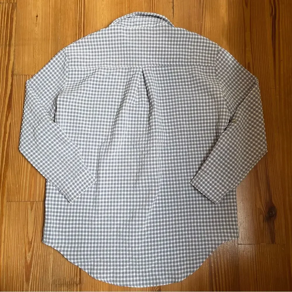 P.‎ Cill purple white check puckered button up SIZE S - Picture 4 of 6